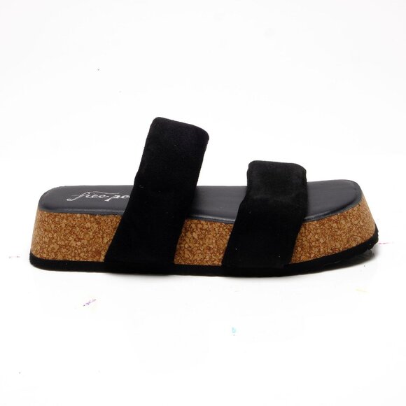 🎉LAST CHANCE🎉 FREE PEOPLE Fairmount Flared Sandals / Black - Picture 7 of 13